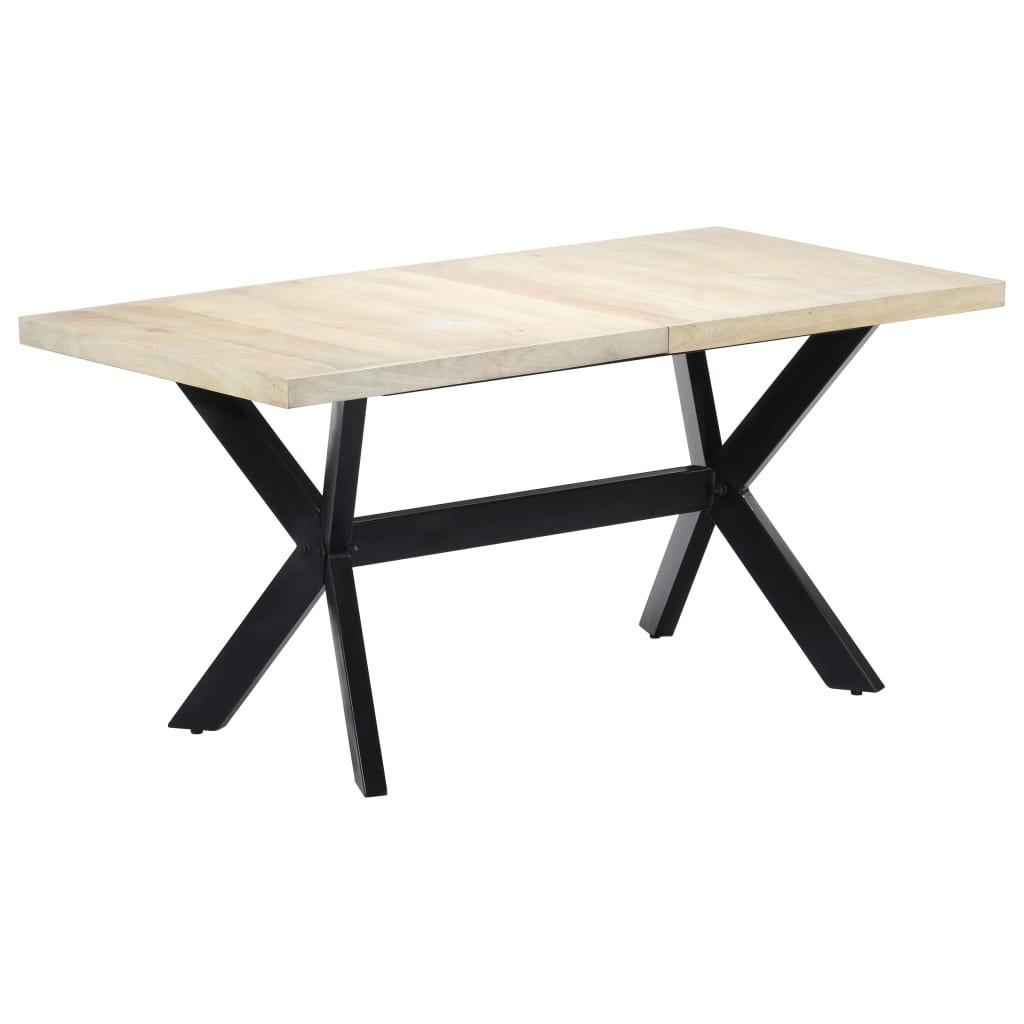 vidaXL Dining Table 180 cm Solid Reclaimed Wood and Steel Cross Legs