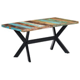 vidaXL Dining Table 180 cm Solid Reclaimed Wood and Steel Cross Legs