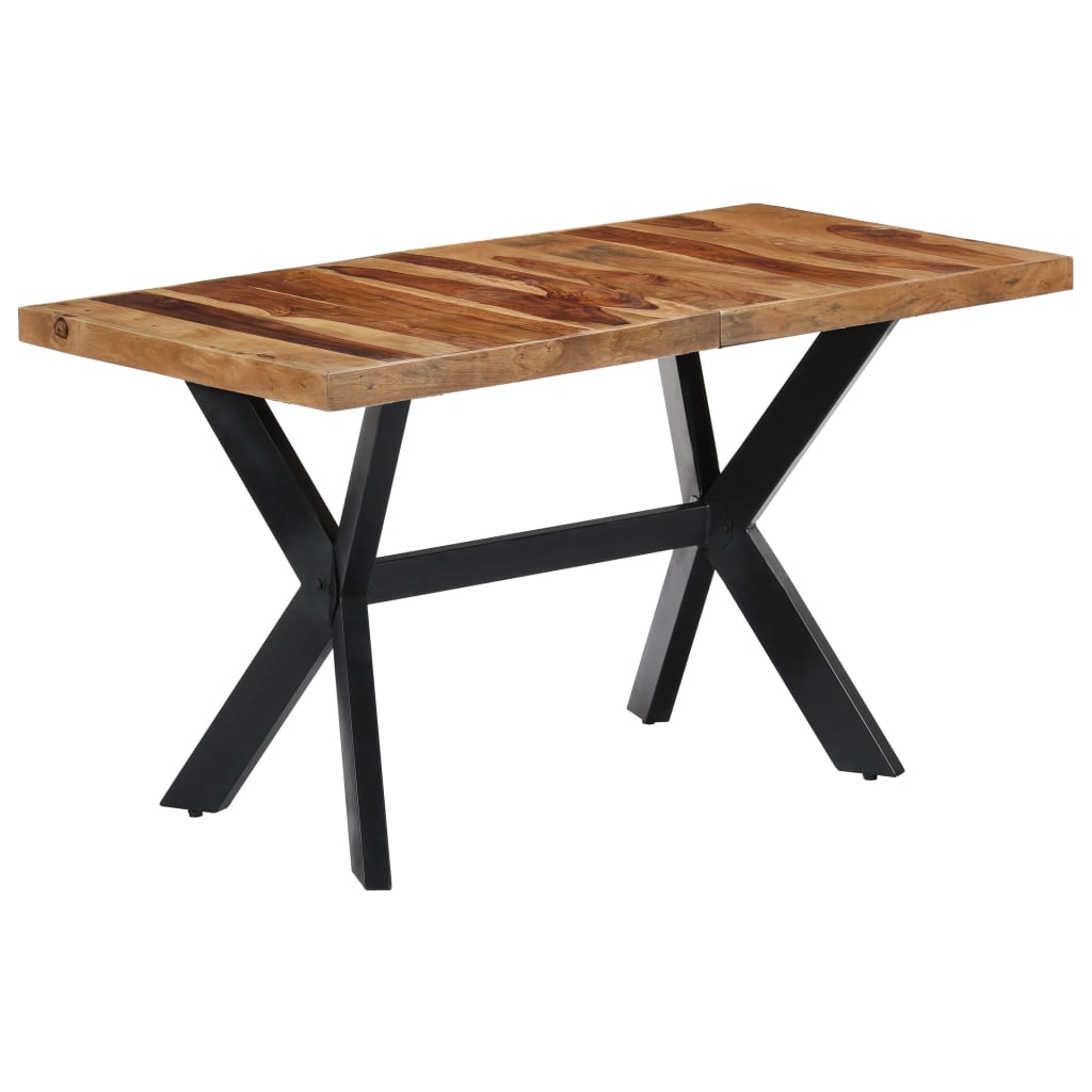 vidaXL Dining Table 180 cm Solid Reclaimed Wood and Steel Cross Legs