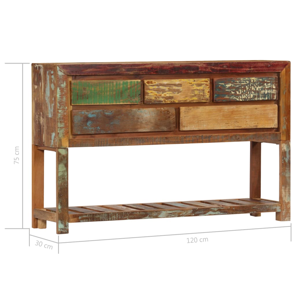 vidaXL Dressoir 120x30x75 cm massief gerecycled hout