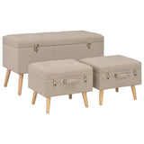 vidaXL Storage Stools 3 pcs fabric beige