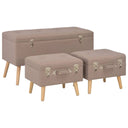 vidaXL Opbergkrukken 3 st stof beige