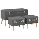 vidaXL Opbergkrukken 3 st stof beige