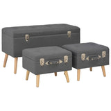 vidaXL Storage Stools 3 pcs fabric beige