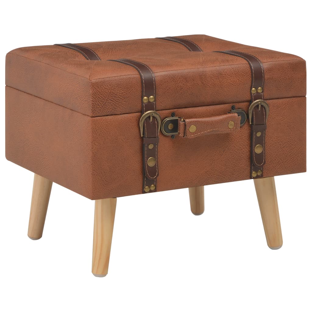 vidaXL Storage Stool 40 cm Faux Leather Tan