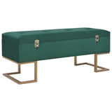 vidaXL Storage Bench 105 cm Velvet Green