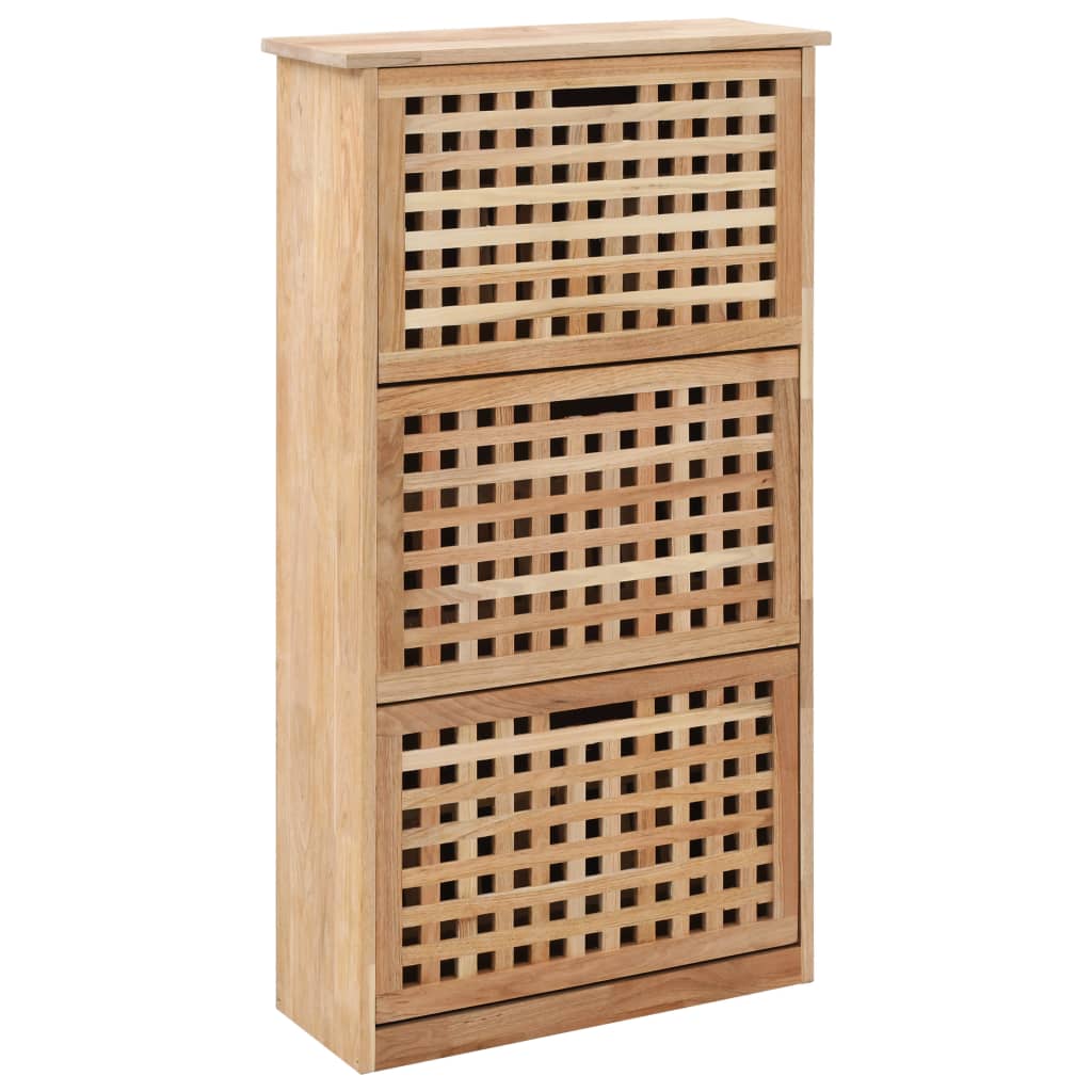 vidaXL Schoenenopbergbank 94x20x38 cm massief walnotenhout