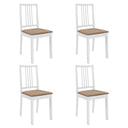 vidaXL Dining Chairs with Cushions 4 pcs Solid Wood White