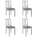 vidaXL Dining Chairs with Cushions 4 pcs Solid Wood White