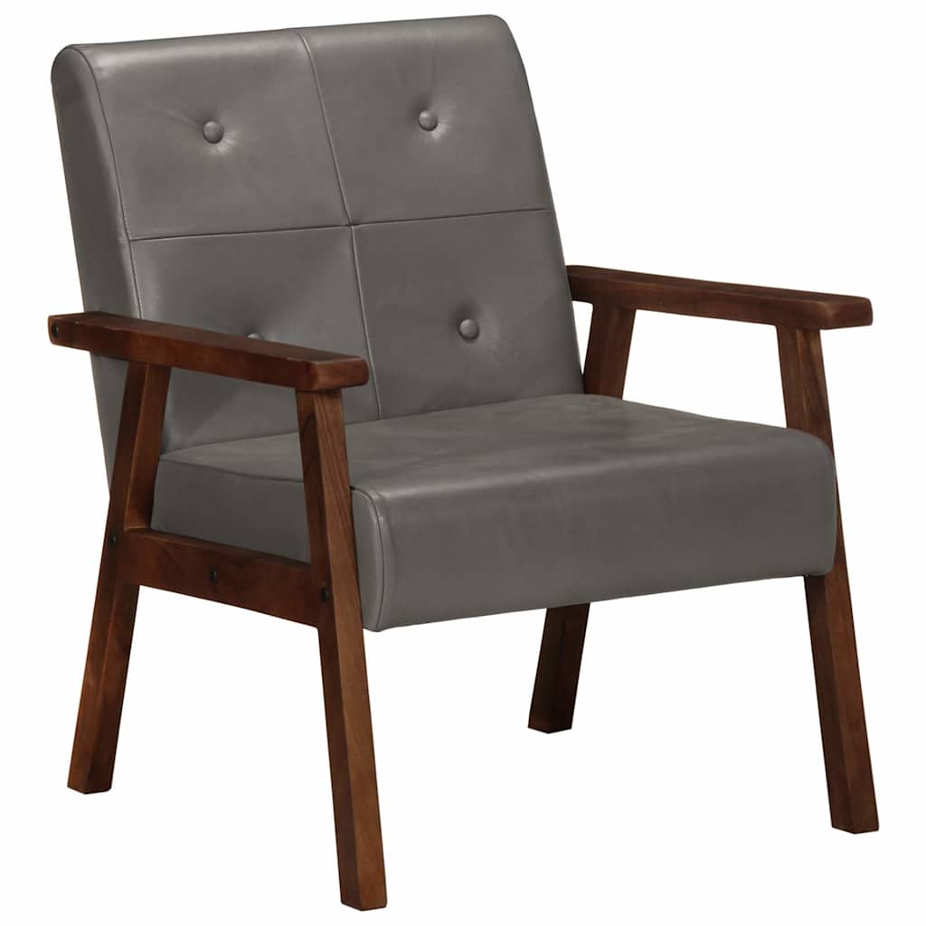 vidaXL Fauteuil echt leer bruin