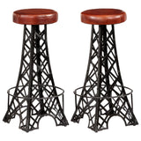 vidaXL Bar stools 2 pcs genuine leather