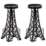 vidaXL Bar stools 2 pcs genuine leather