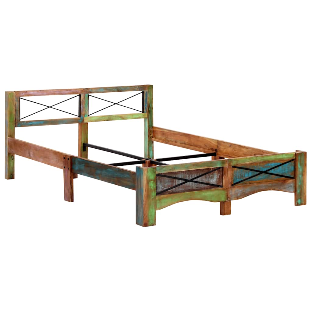 vidaXL Bed Frame Solid Reclaimed Wood 140x200 cm