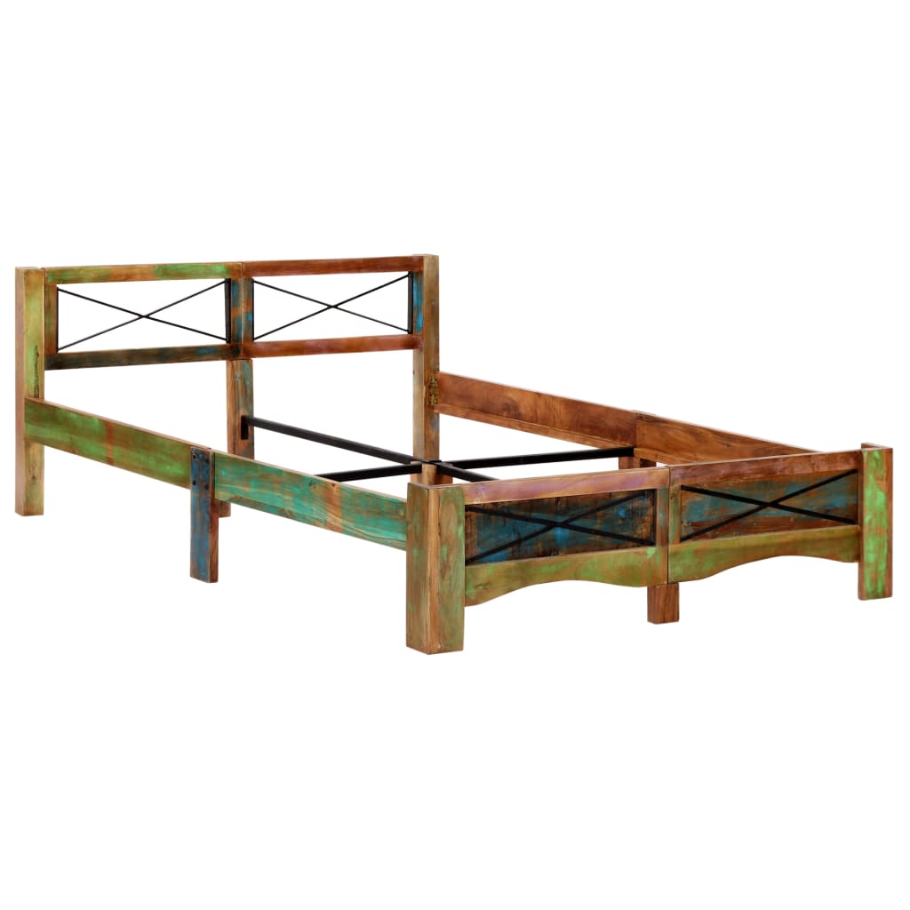vidaXL Bed Frame Solid Reclaimed Wood 140x200 cm