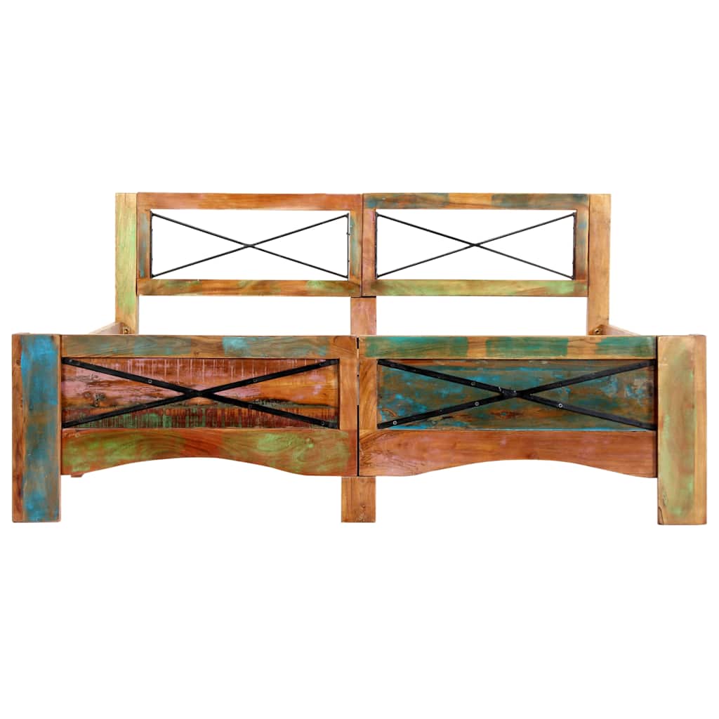 vidaXL Bed Frame Solid Reclaimed Wood 140x200 cm