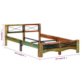 vidaXL Bed Frame Solid Reclaimed Wood 140x200 cm