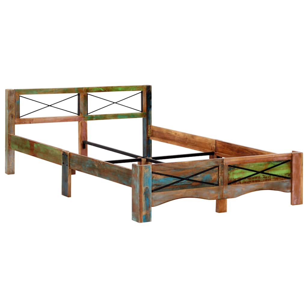 vidaXL Bed Frame Solid Reclaimed Wood 140x200 cm