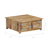 vidaXL Salontafel 70x70x30 cm massief mangohout