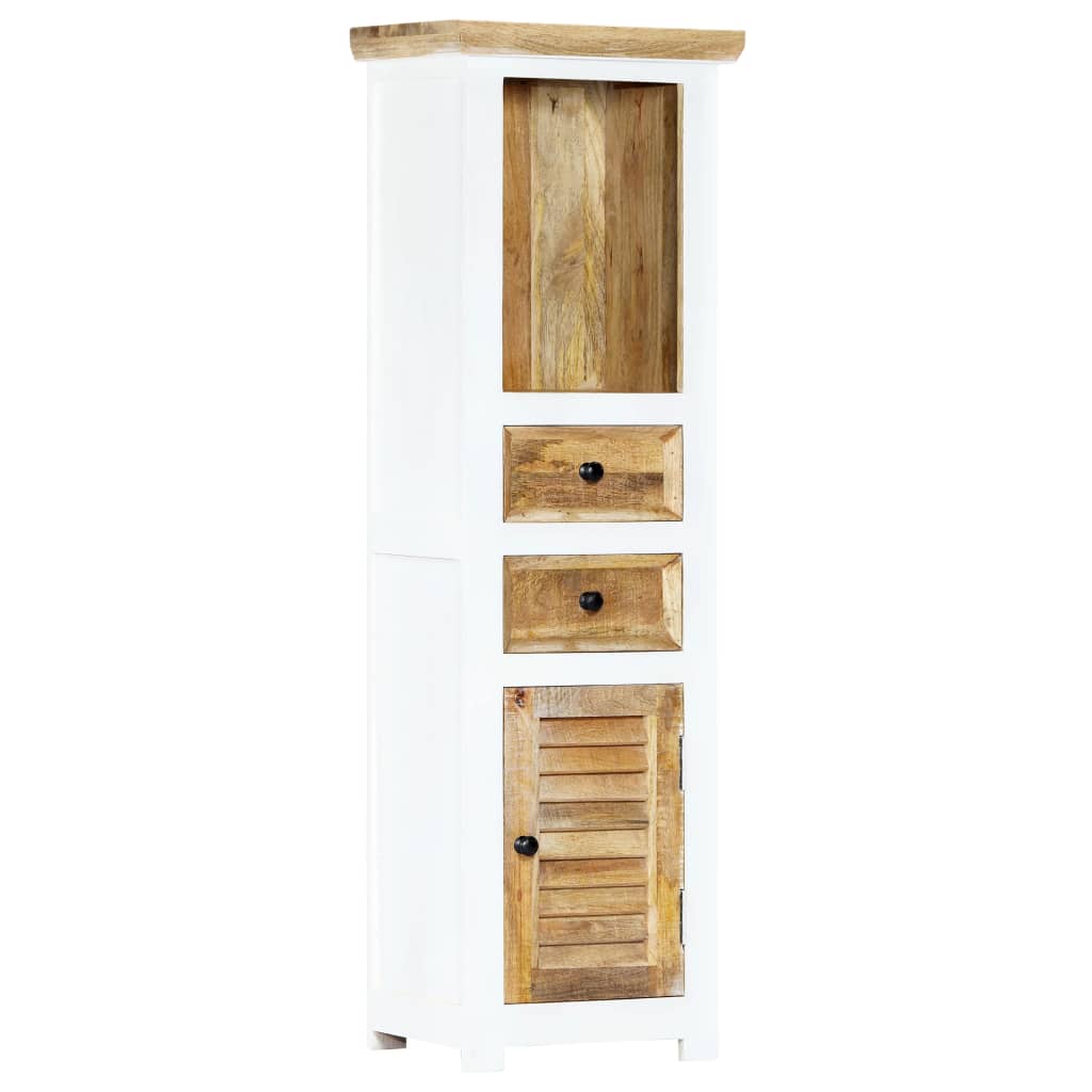 vidaXL Tableau mural 110x35x75 cm massif mangohout blanc et brun