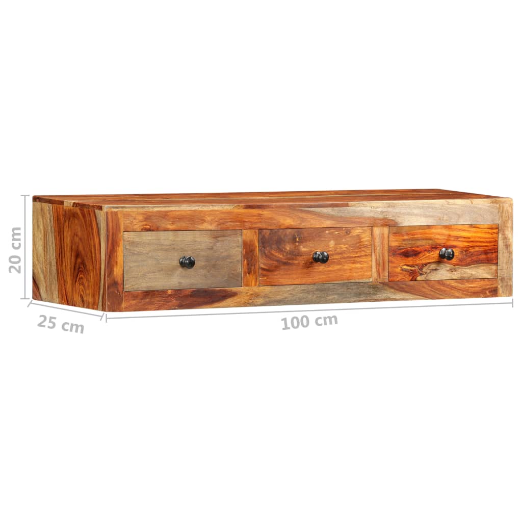 vidaXL Wall Table 100x25x20 cm Solid Acacia Wood