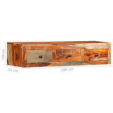 vidaXL Wall Table 100x25x20 cm Solid Acacia Wood