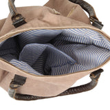 vidaXL Boodschappentas 41x63 cm canvas en echt leer bruin