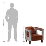 vidaXL Fauteuil luchtvaartstijl echt leer zwart