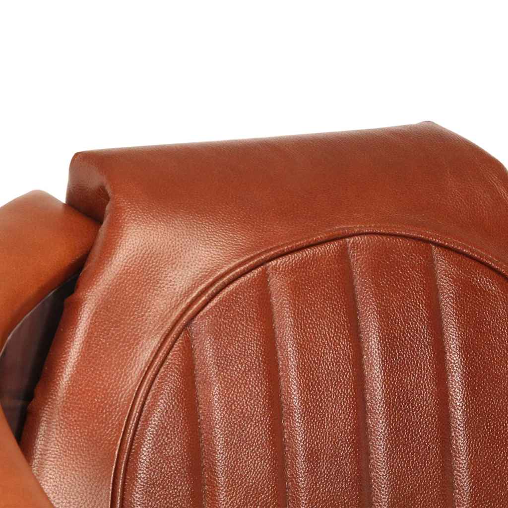 vidaXL Fauteuil luchtvaartstijl echt leer zwart