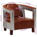 vidaXL Fauteuil luchtvaartstijl echt leer zwart