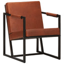 vidaXL Fauteuil echt leer grijs