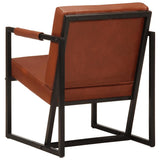 vidaXL Fauteuil echt leer grijs