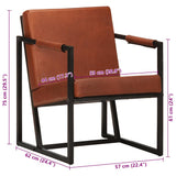 vidaXL Fauteuil echt leer grijs