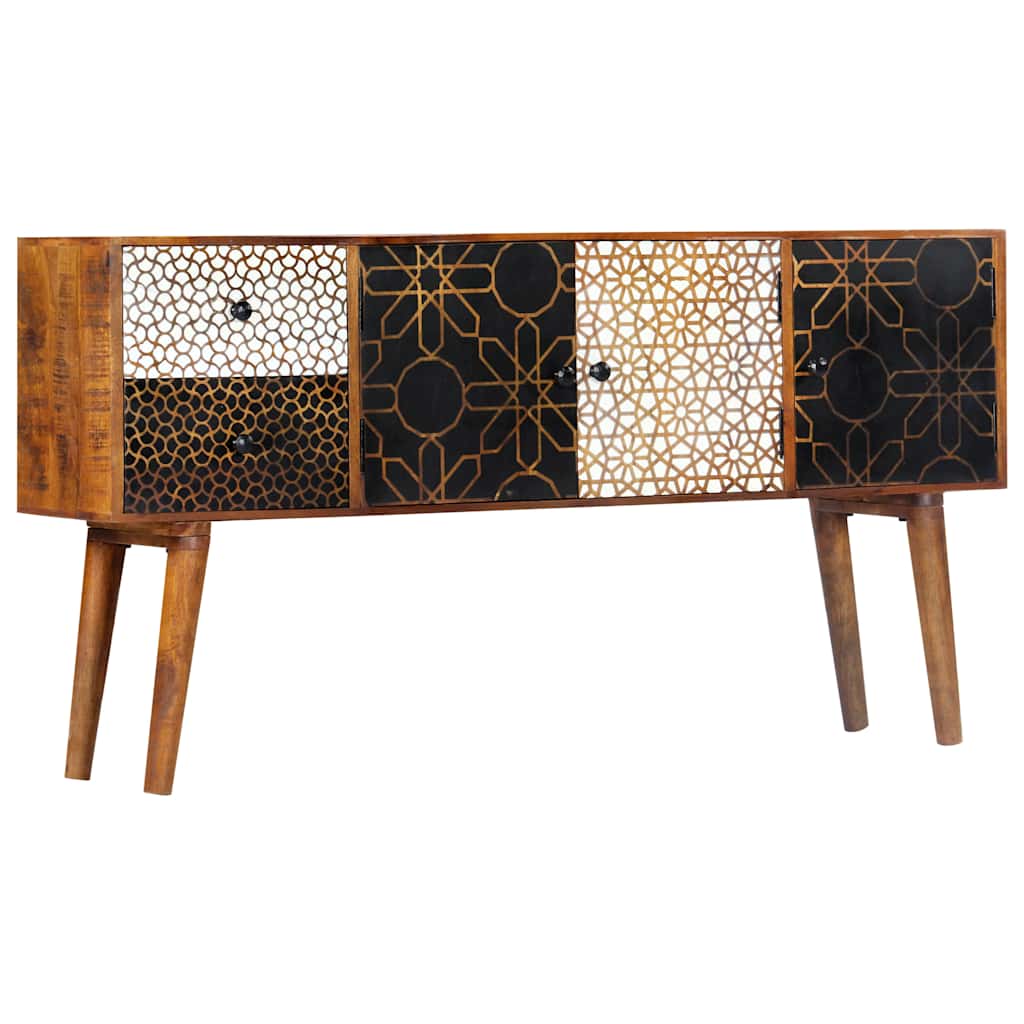 vidaXL Dressoir met geprint patroon 90x30x70 cm massief mangohout