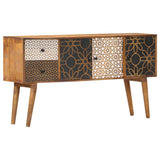 vidaXL Dressoir met geprint patroon 90x30x70 cm massief mangohout