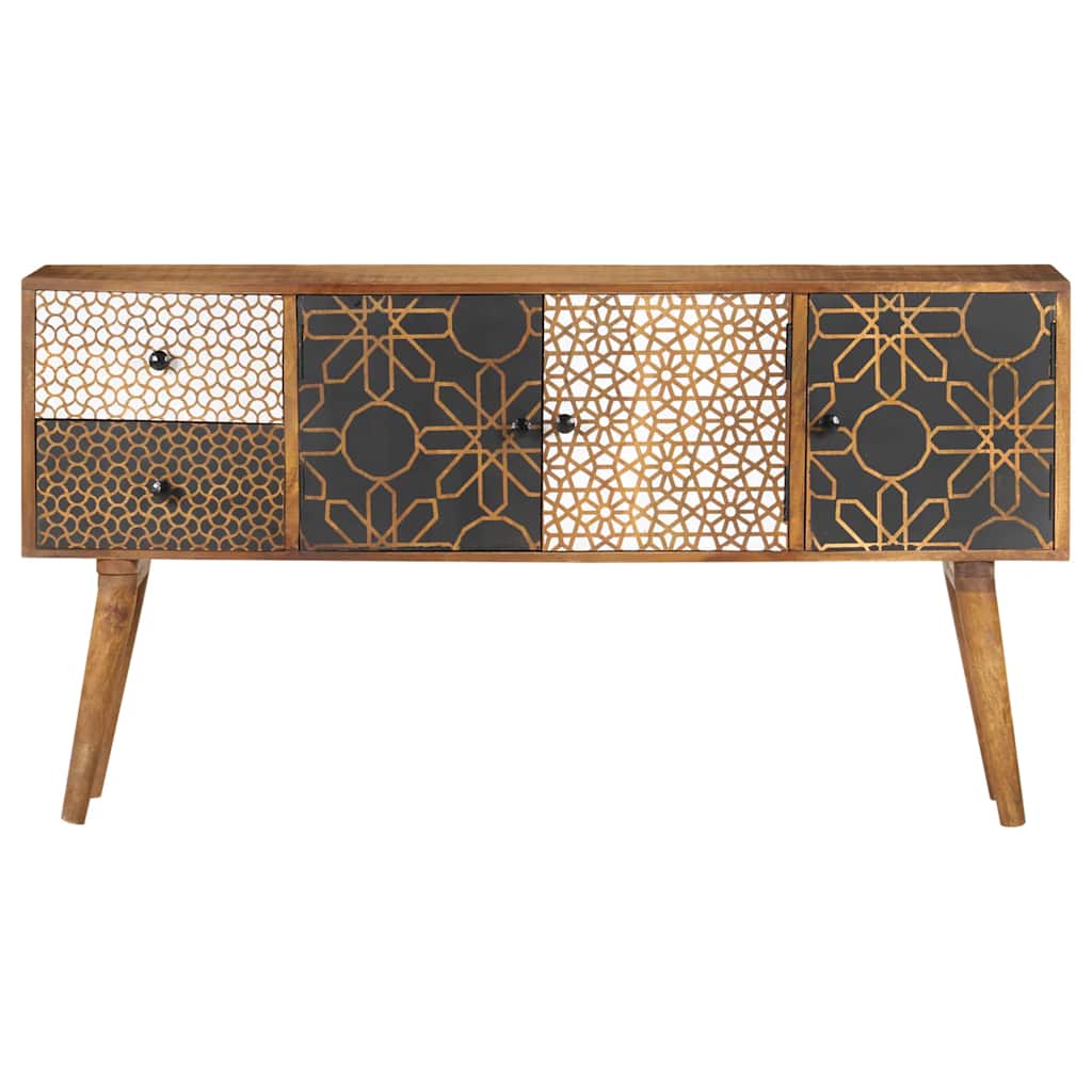vidaXL Dressoir met geprint patroon 90x30x70 cm massief mangohout