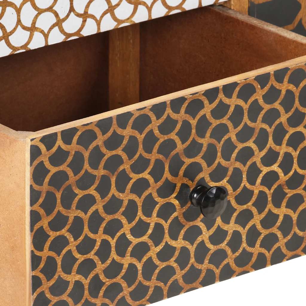 vidaXL Dressoir met geprint patroon 90x30x70 cm massief mangohout