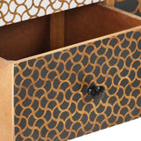 vidaXL Dressoir met geprint patroon 90x30x70 cm massief mangohout