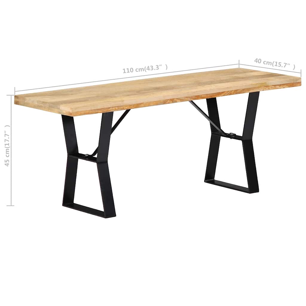 vidaXL Bankje 110 cm massief mangohout