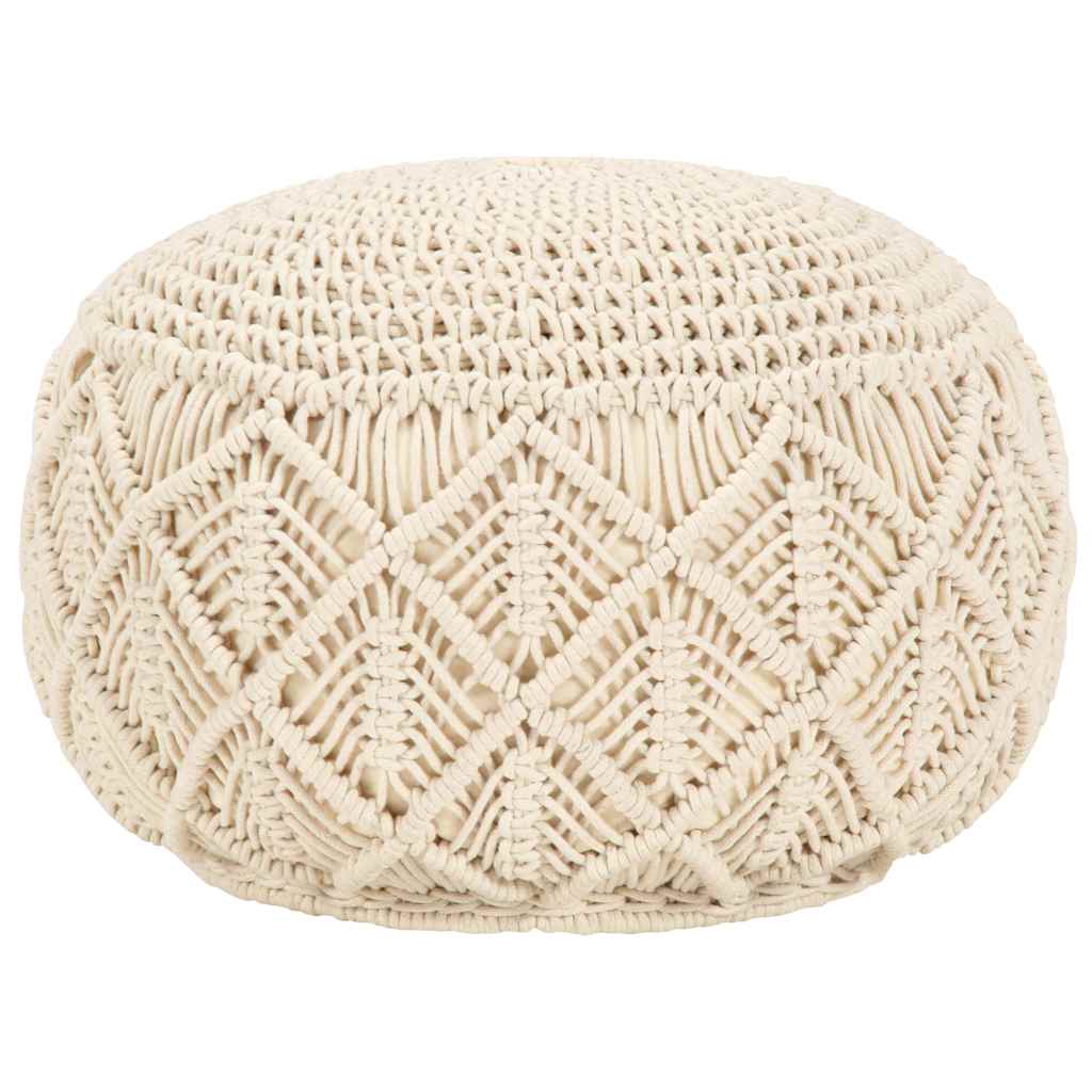 vidaXL Pouffe macrame handmade 45x30 cm cotton