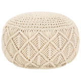 vidaXL Pouffe macrame handmade 45x30 cm cotton