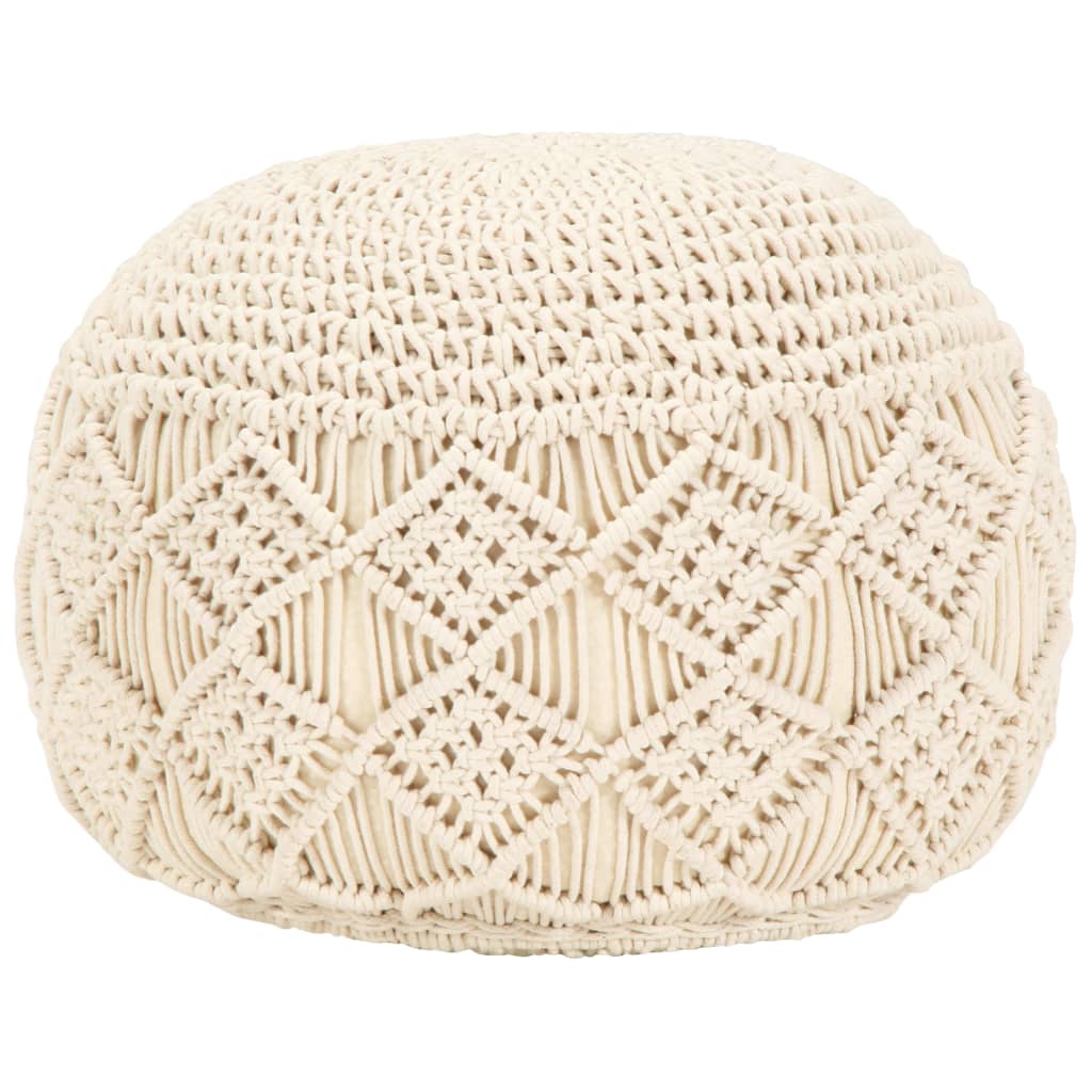 vidaXL Pouffe macrame handmade 45x30 cm cotton