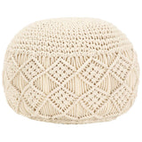 vidaXL Pouffe macrame handmade 45x30 cm cotton