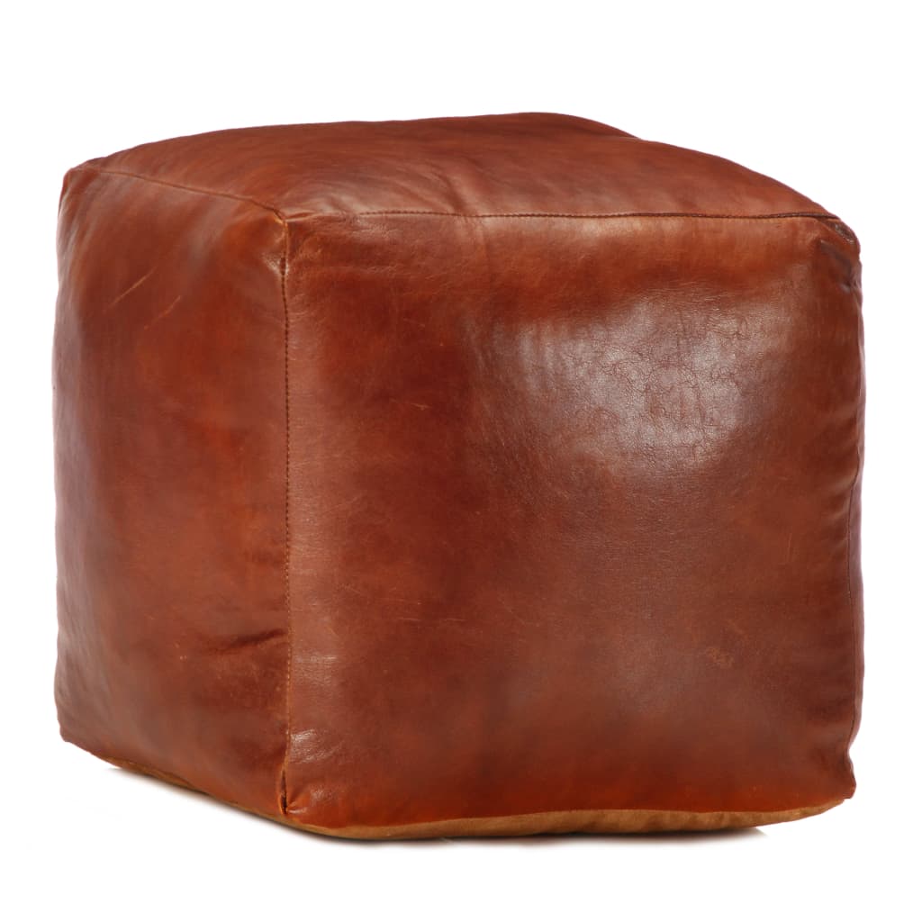 vidaXL Pouffe 40x40x40 cm real goat leather tan
