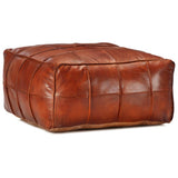 vidaXL Poef 60x60x30 cm echt geitenleer tan
