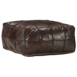 vidaXL Poef 60x60x30 cm echt geitenleer tan