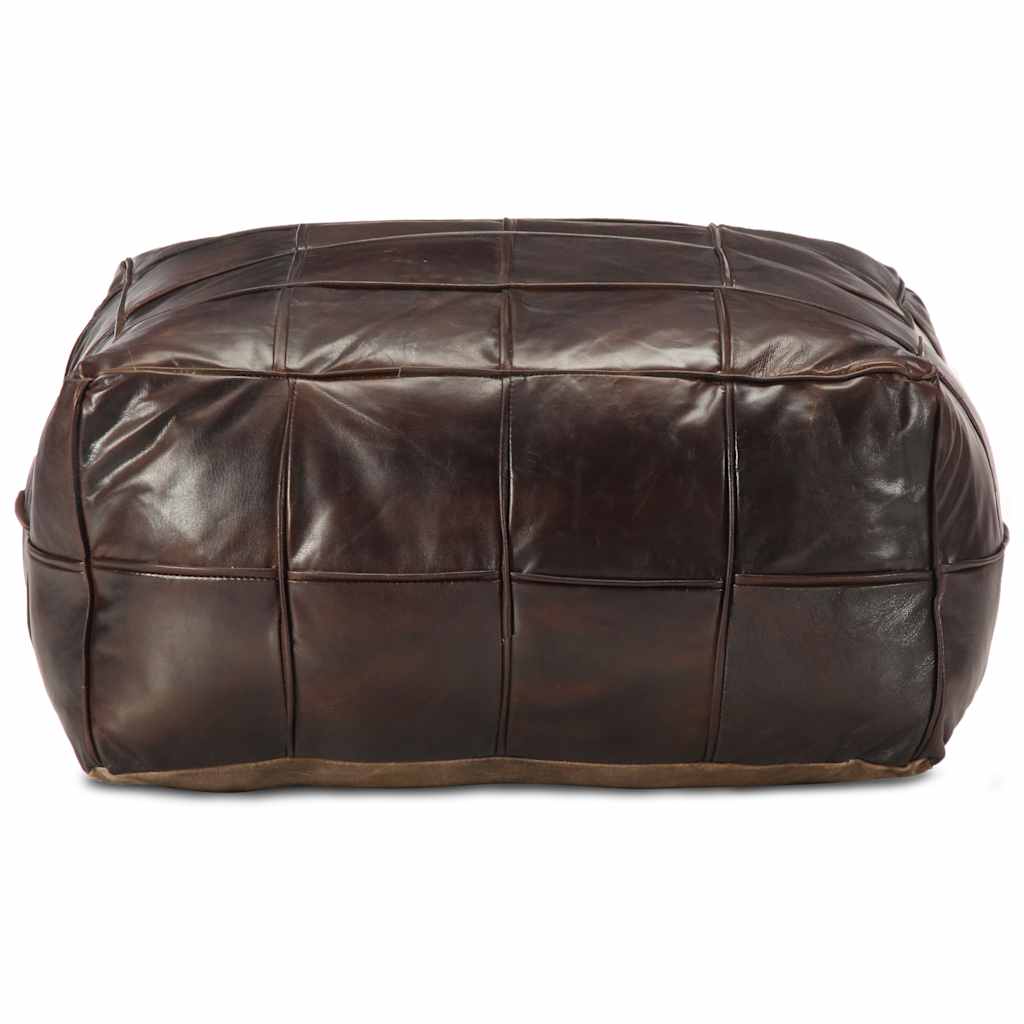 vidaXL Poef 60x60x30 cm echt geitenleer tan