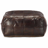 vidaXL Poef 60x60x30 cm echt geitenleer tan