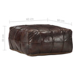vidaXL Poef 60x60x30 cm echt geitenleer tan