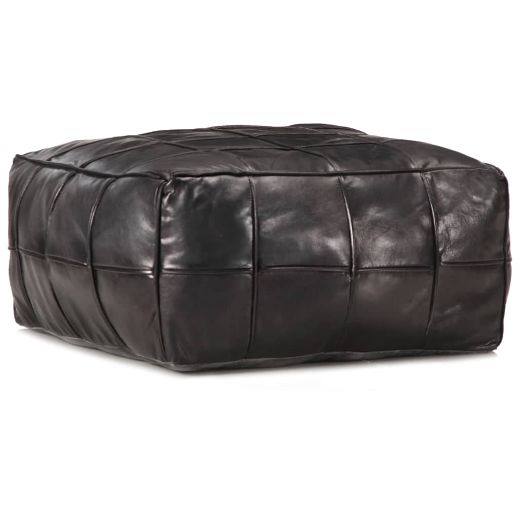 vidaXL Poef 60x60x30 cm echt geitenleer tan
