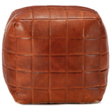 vidaXL Poef 40x40x40 cm echt geitenleer tan
